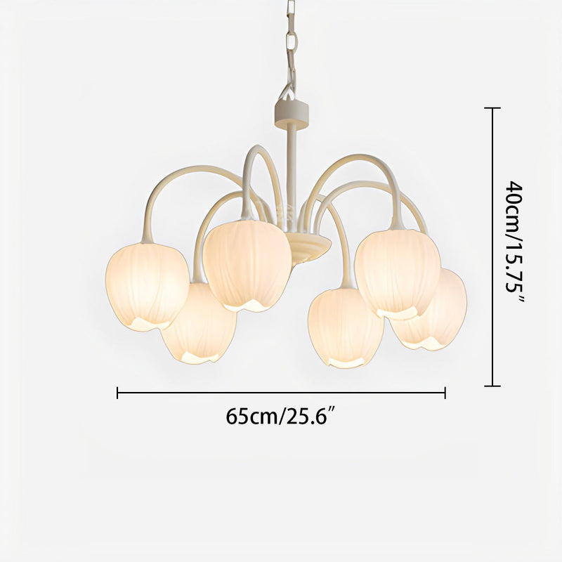 Feyran French Romance Tulip Matcha Chandelier