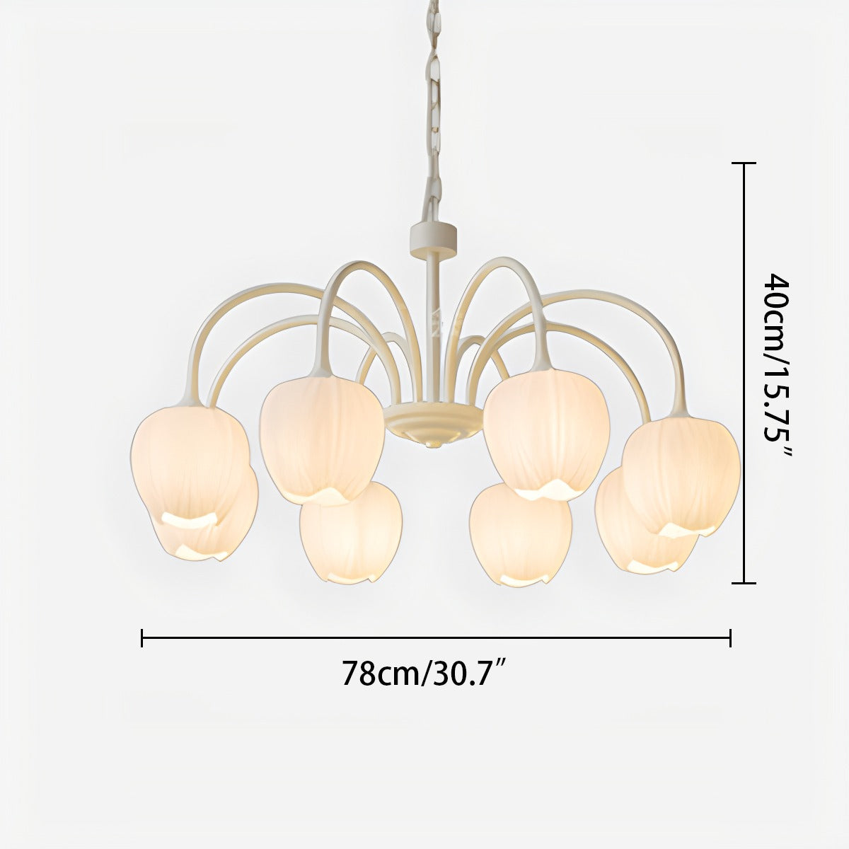 Feyran French Romance Tulip Matcha Chandelier