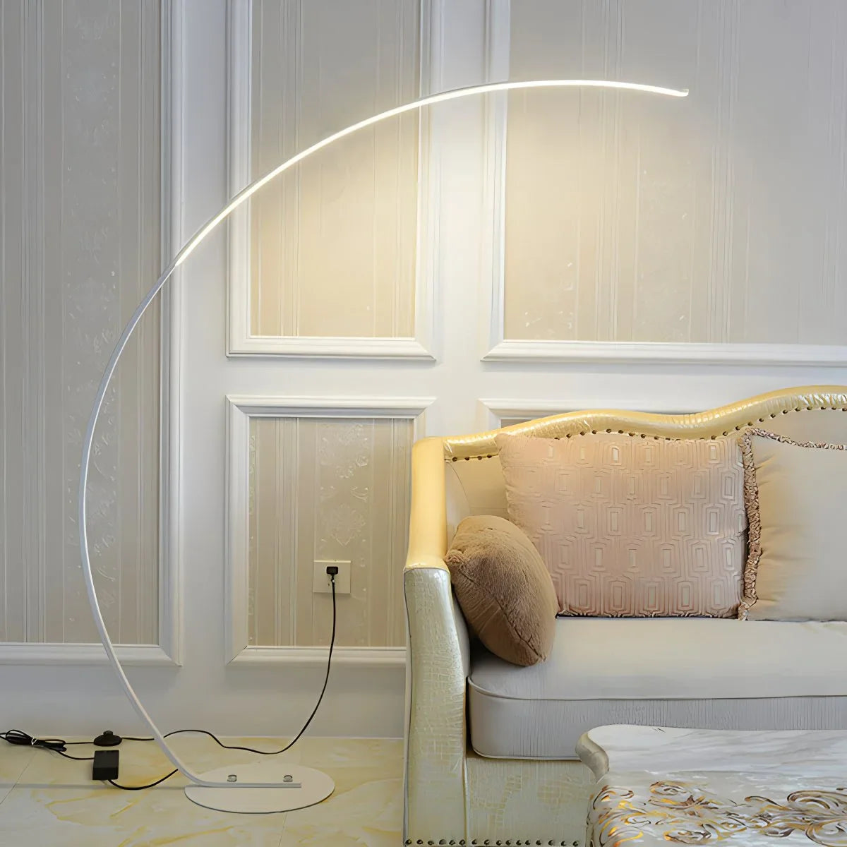 Feyran Crescent Arc LED Floor Lamp for Bedroom