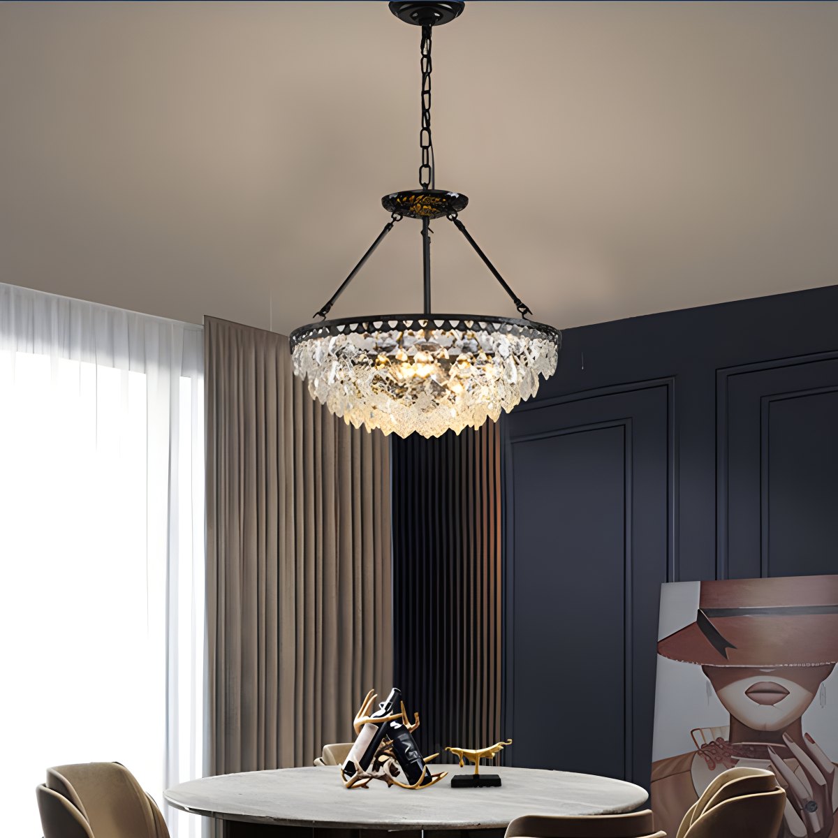 Feyran Crown Crystal Led Chandelier