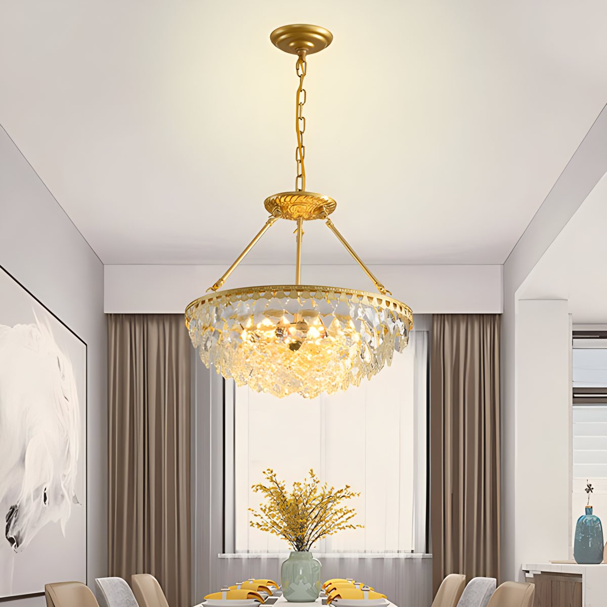 Feyran Crown Crystal Led Chandelier