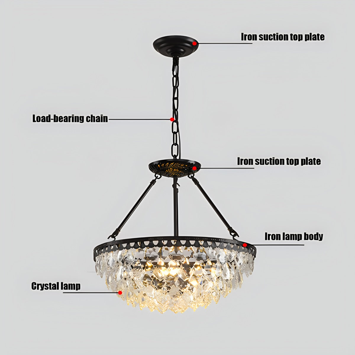 Feyran Crown Crystal Led Chandelier