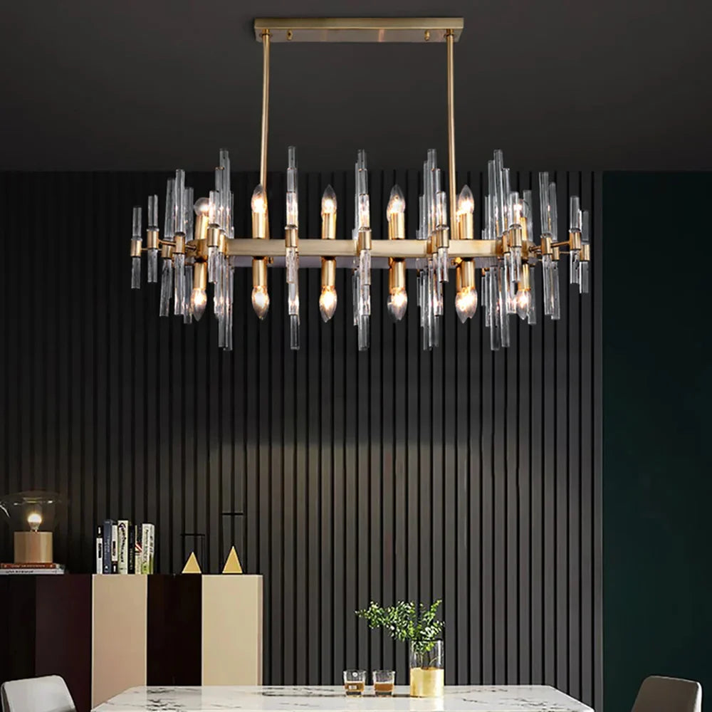 Crylick Modern Gold Crystal Chandelier - Feyran