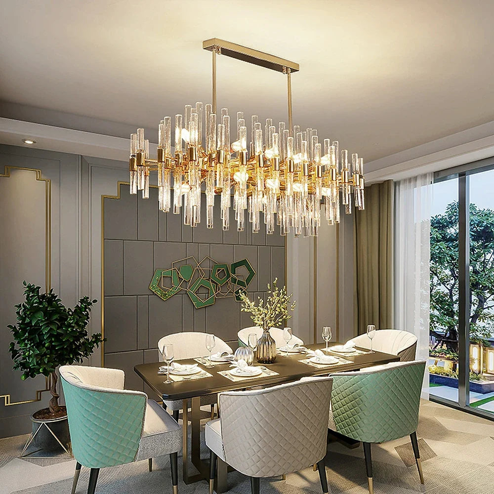 Crylick Modern Gold Crystal Chandelier - Feyran