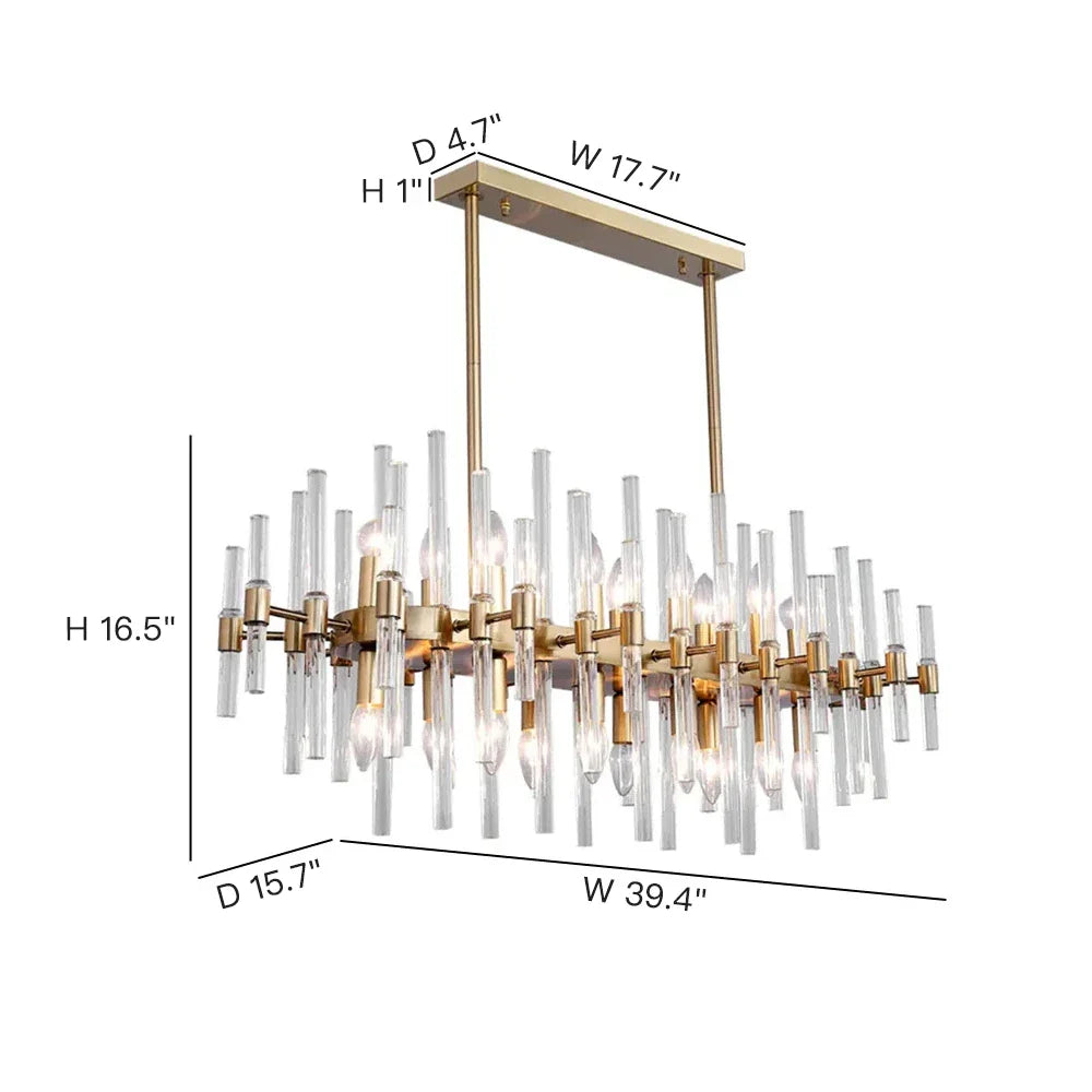 Crylick Modern Gold Crystal Chandelier - Feyran