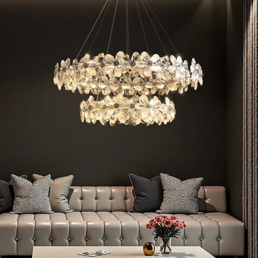 Crystal Bloom Double Halo Chandelier - Feyran