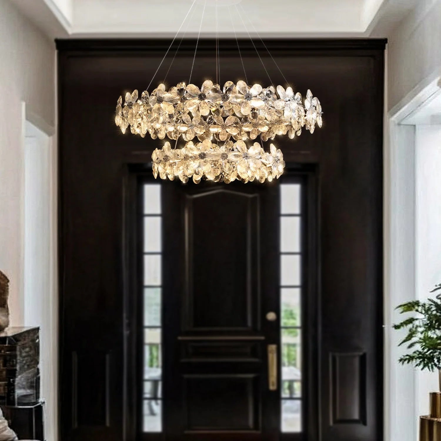 Crystal Bloom Double Halo Chandelier - Feyran