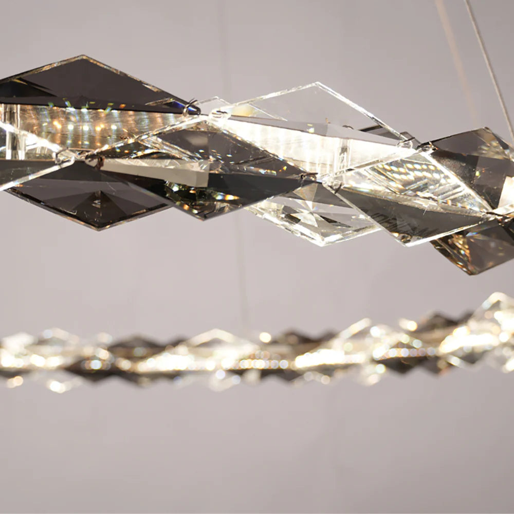 Crystal Ring Chandelier with Faceted Edge Design – Available in Multiple Sizes | Feyran