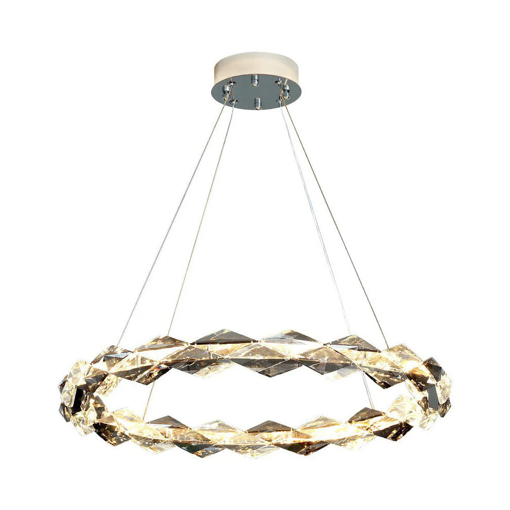 Crystal Ring Chandelier with Faceted Edge Design – Available in Multiple Sizes | Feyran