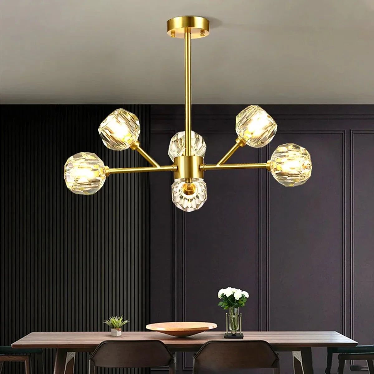 Feyran Crystal Ball Round Cluster Chandelier