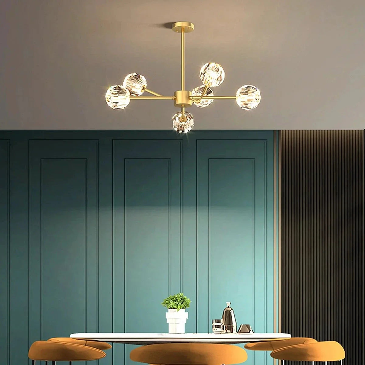 Feyran Crystal Ball Round Cluster Chandelier