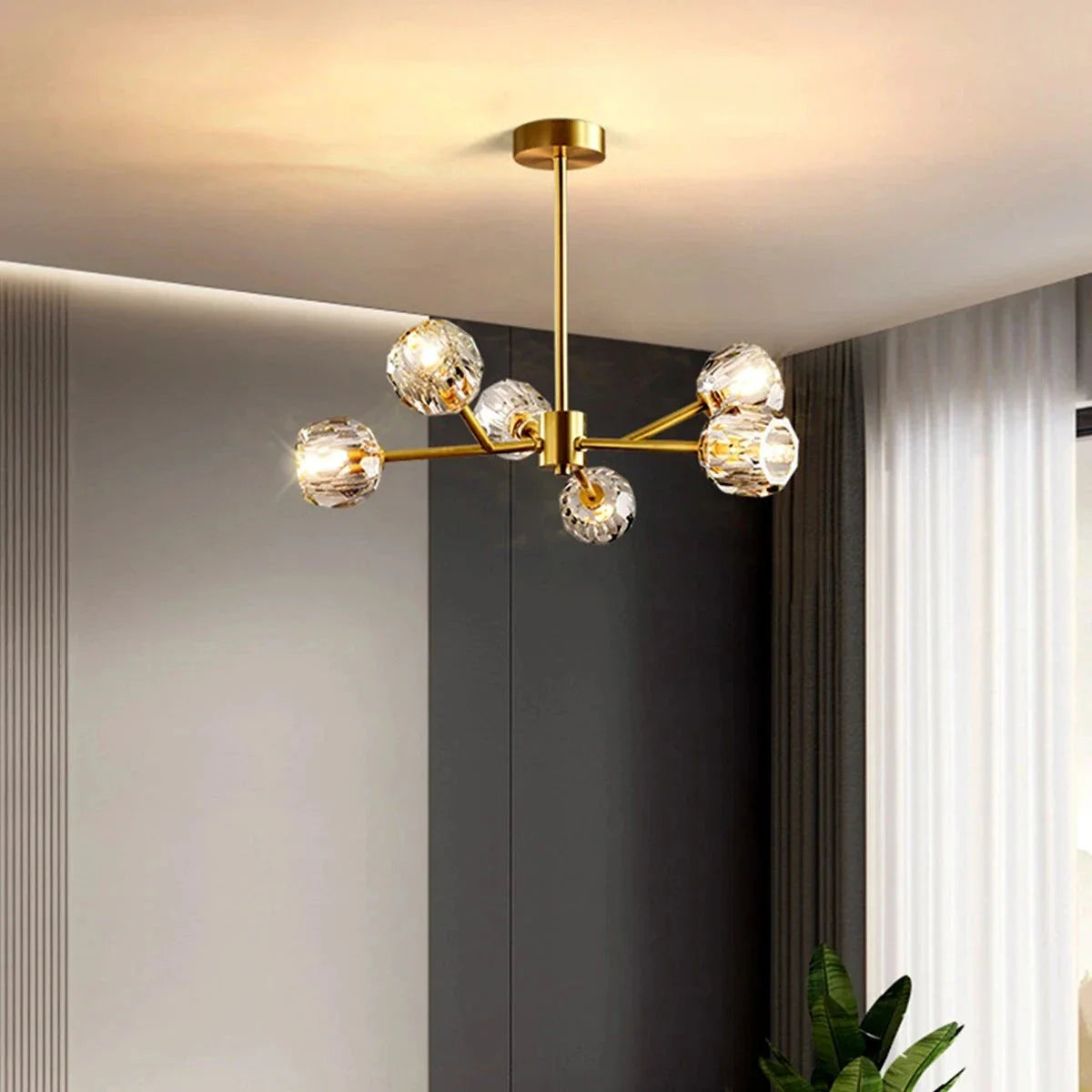 Feyran Crystal Ball Round Cluster Chandelier