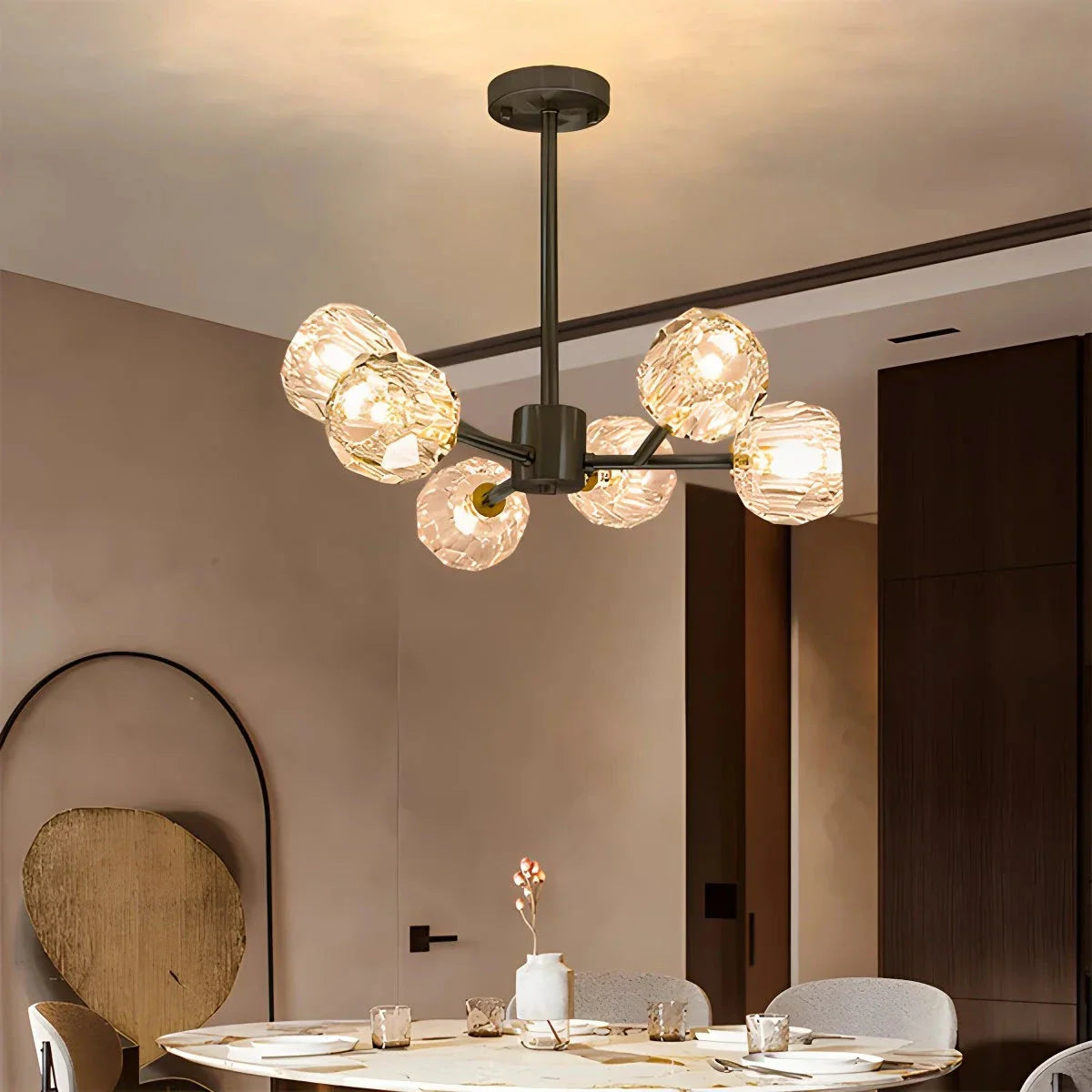 Feyran Crystal Ball Round Cluster Chandelier