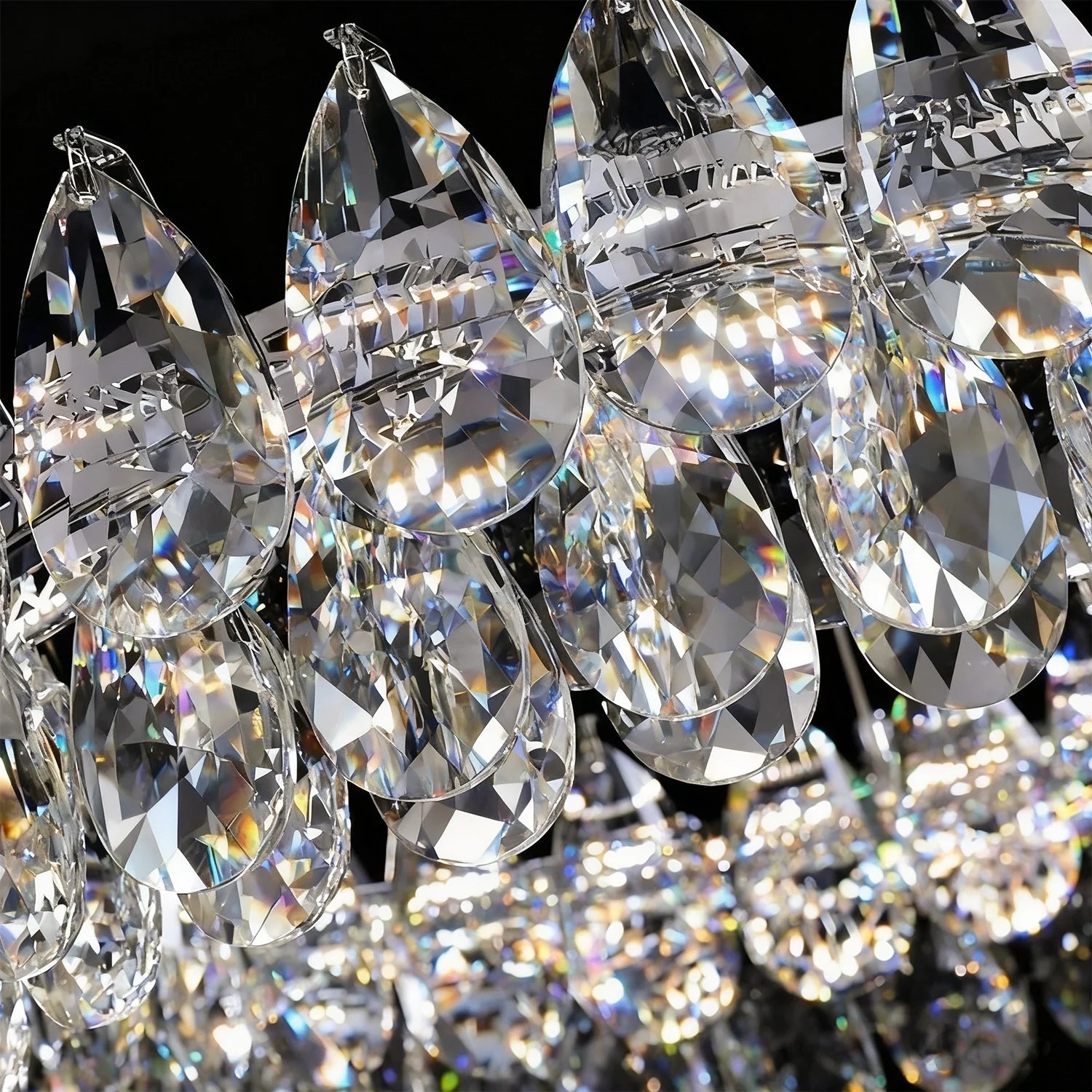 Close Up Of Crystal Dual Tier Water Drop Chandelier 20251029 Feyran