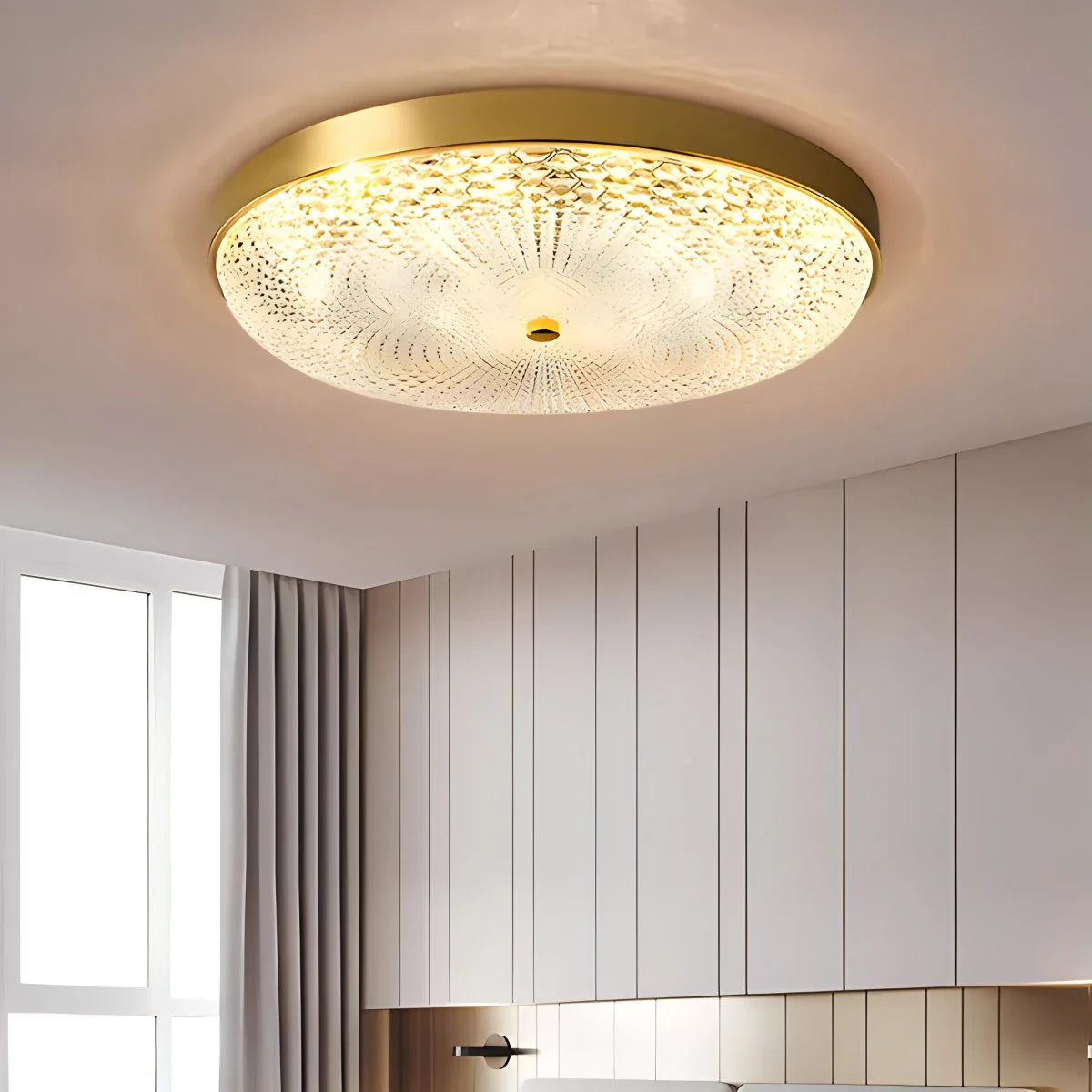 Feyran Ultrathin Circular Crystal Glass Ceiling Light