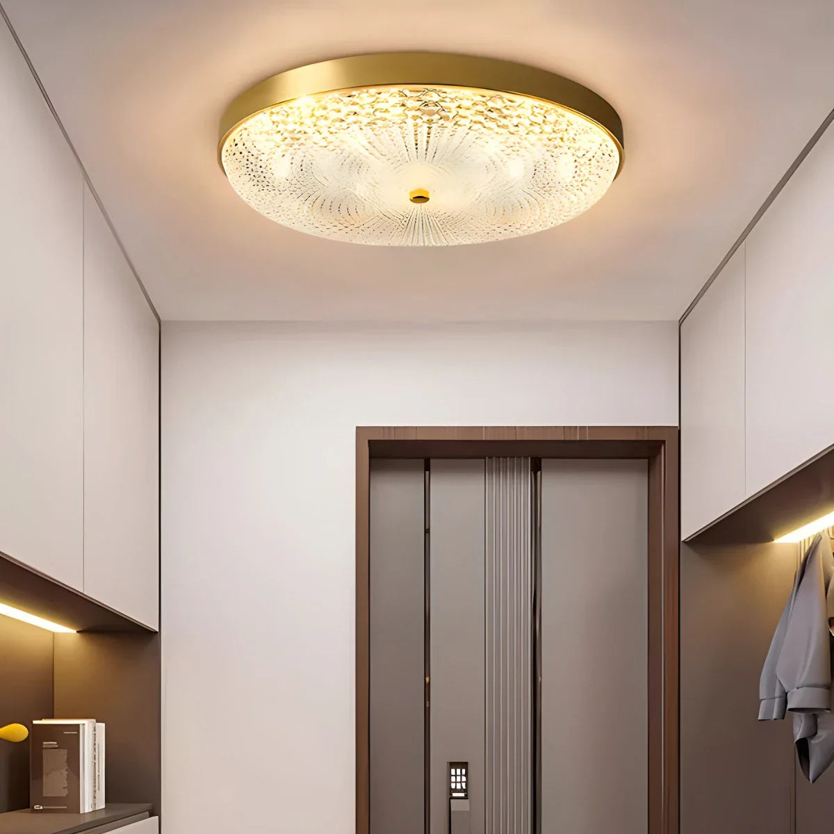 Feyran Ultrathin Circular Crystal Glass Ceiling Light