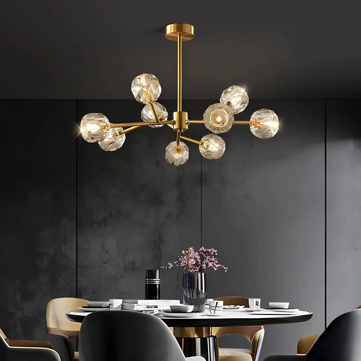 Feyran Crystal Ball Round Cluster Chandelier
