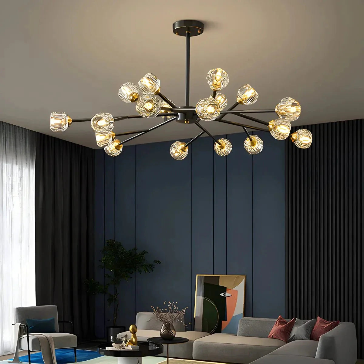 Feyran Crystal Ball Round Cluster Chandelier