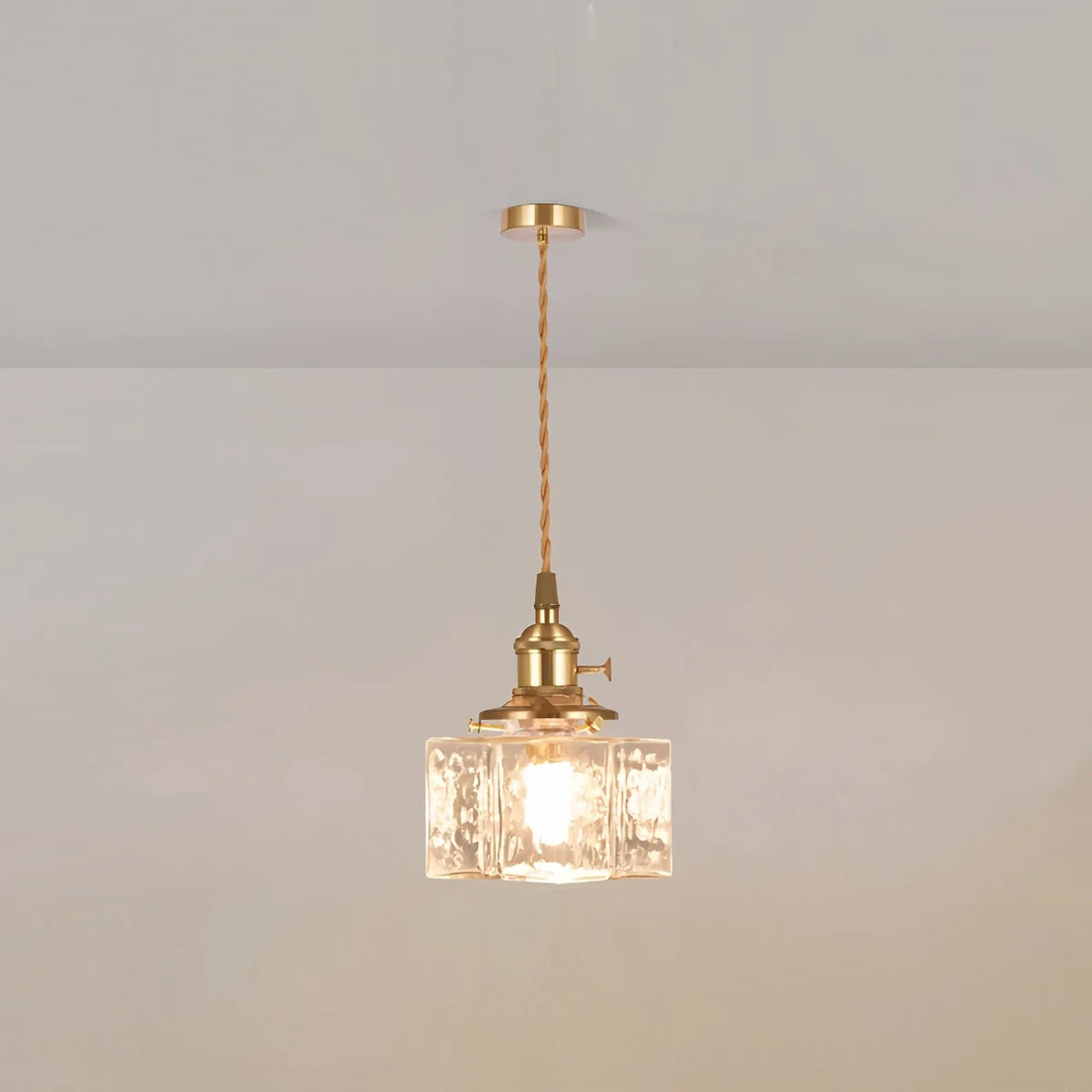 Feyran Verglas Clear Glass Pendant Light for Bedroom