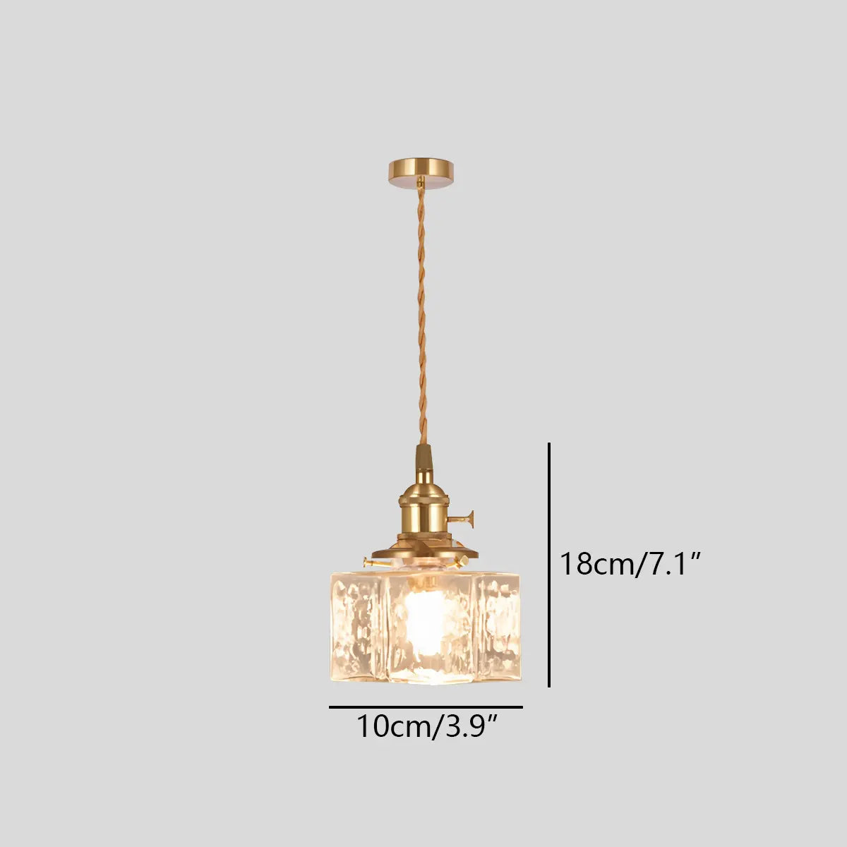 Feyran Verglas Clear Glass Pendant Light for Bedroom