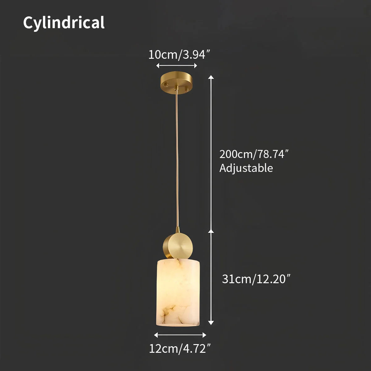 Feyran All Copper Geometric Spanish Alabaster Pendant Light