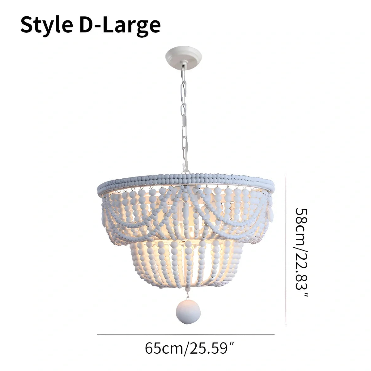 Feyran Retro Wooden Bead Chandelier for Dining Room