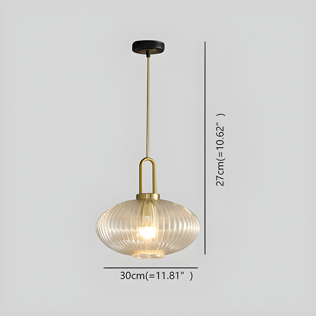 Feyran Modern Ribbed Clear Glass Pendant Light