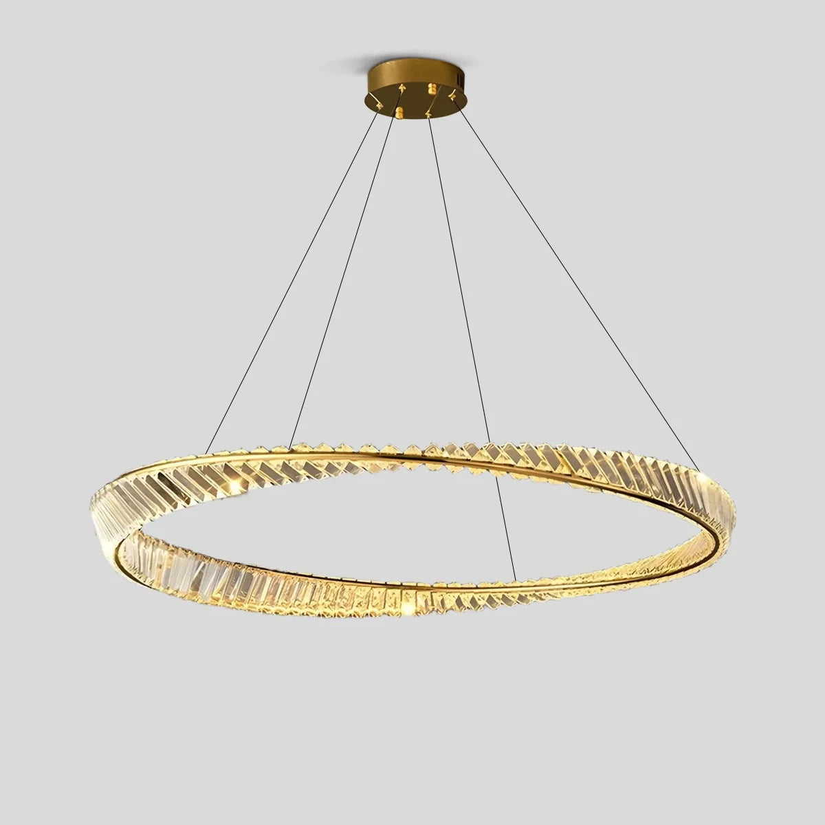 Feyran Modern Luxury Metal Glass Ring Chandelier