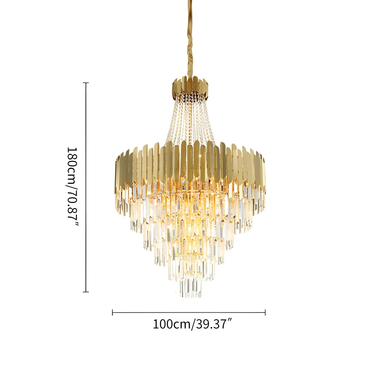 Feyran Large Tiered Gold Crystal Chandelier