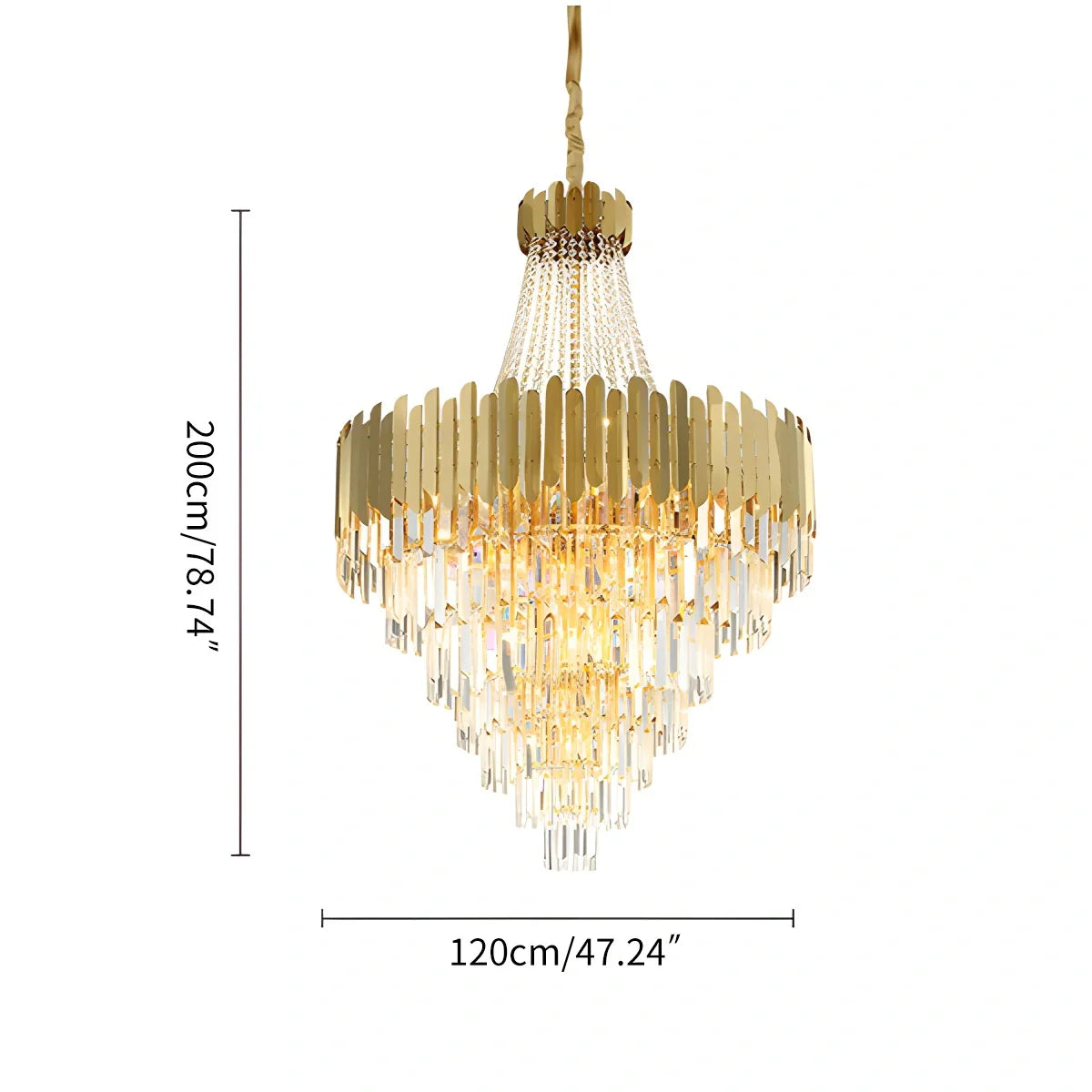 Feyran Large Tiered Gold Crystal Chandelier