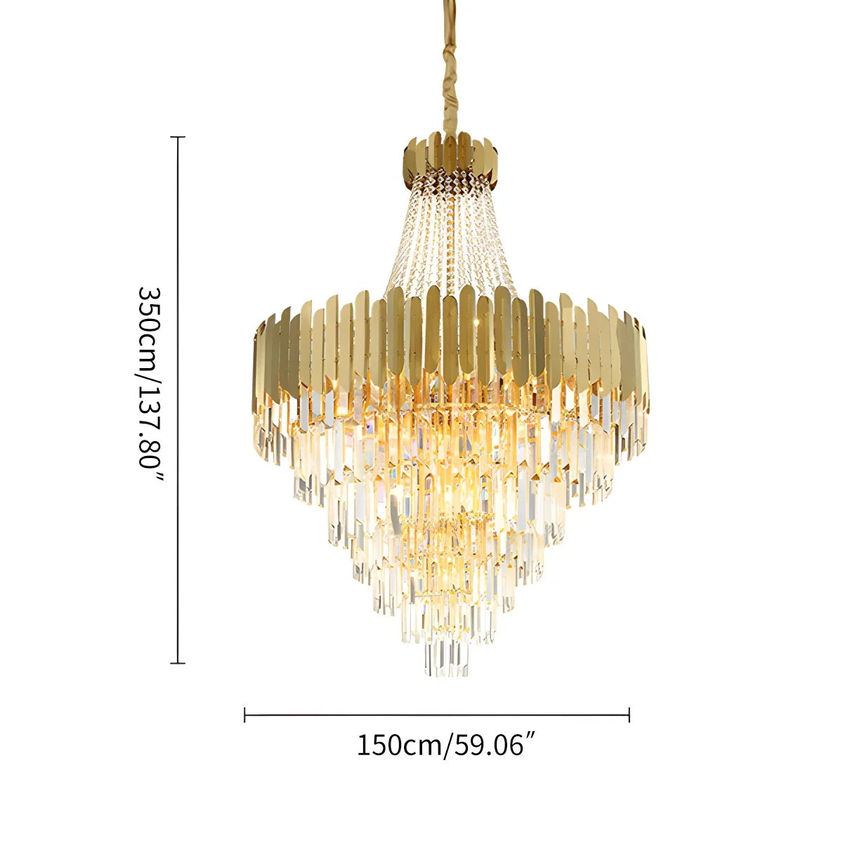 Feyran Large Tiered Gold Crystal Chandelier