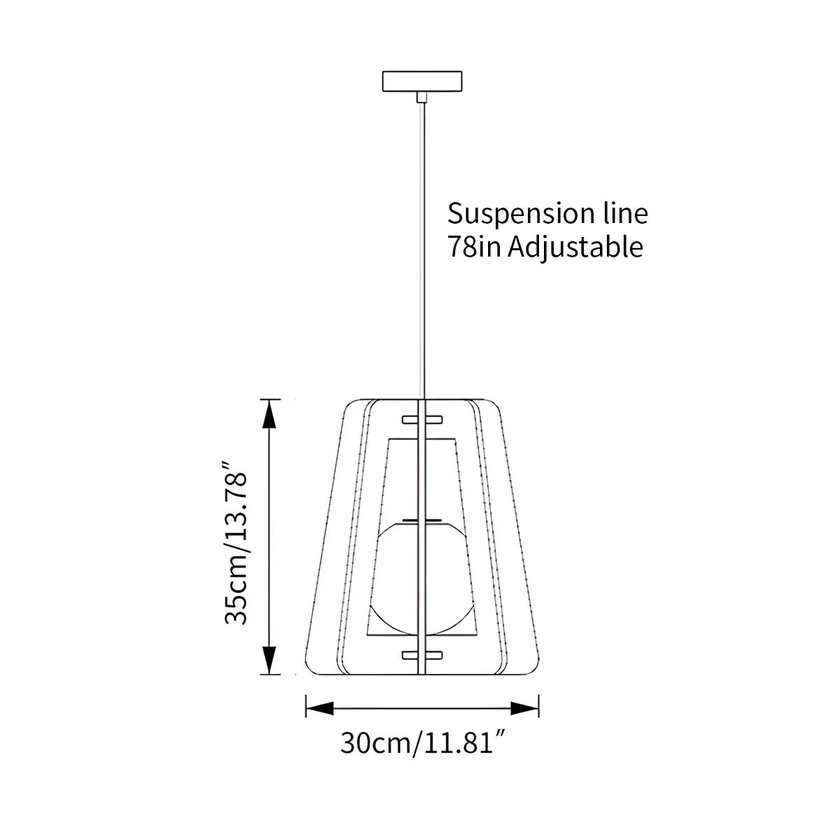 Feyran Square Pavilion Acoustic Pendant Light