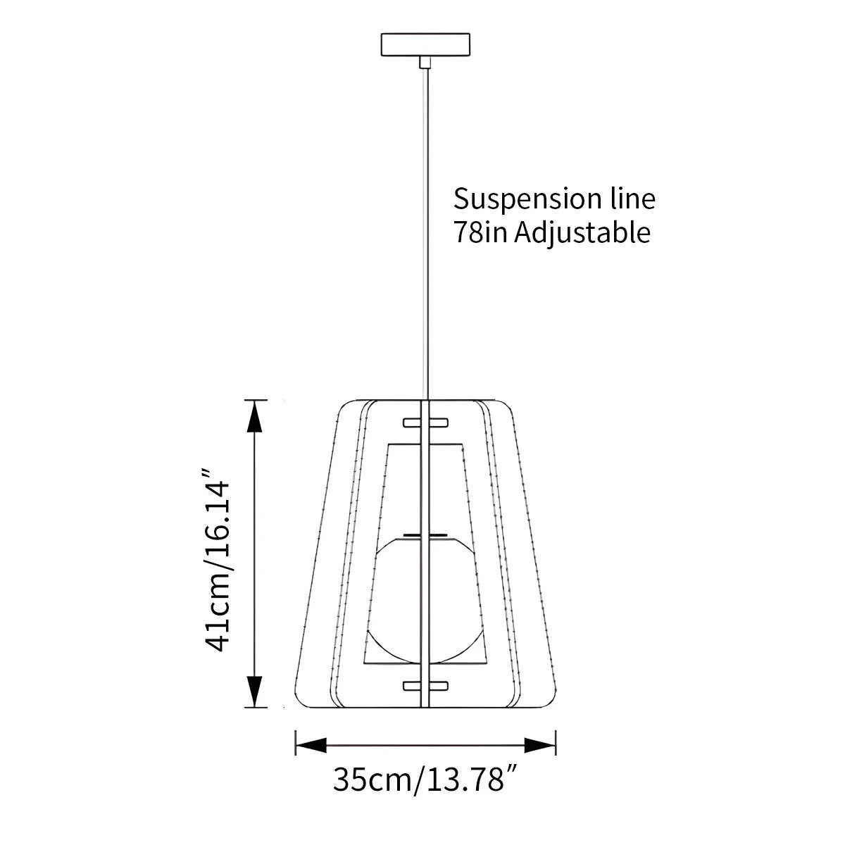 Feyran Square Pavilion Acoustic Pendant Light