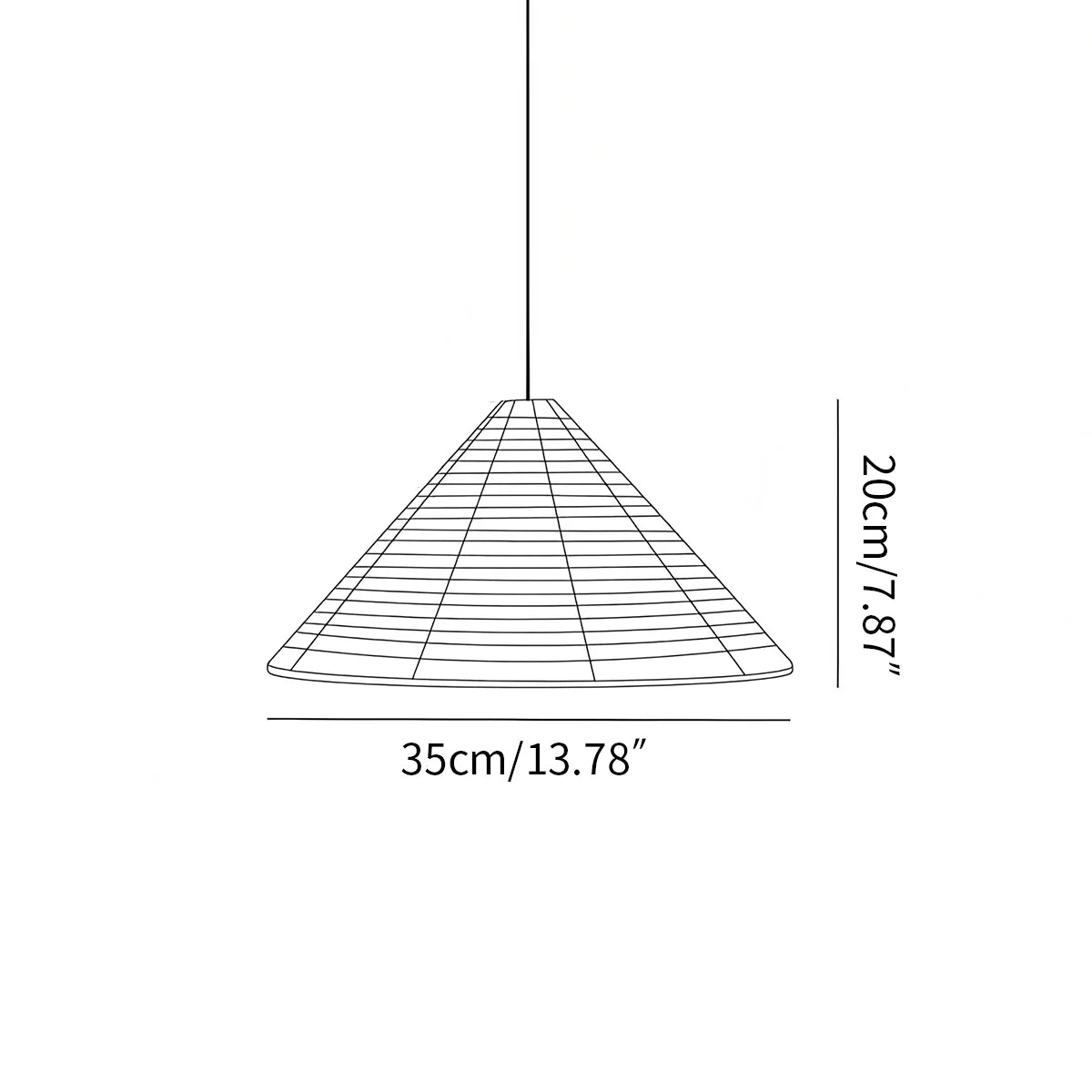 Feyran Washi Paper Hat Pendant Lamp for Dining Room