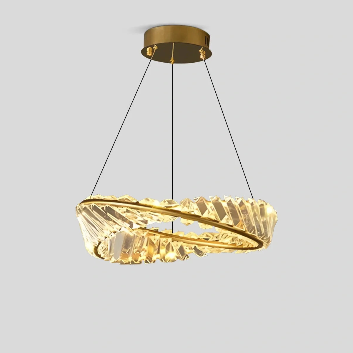 Feyran Modern Luxury Metal Glass Ring Chandelier