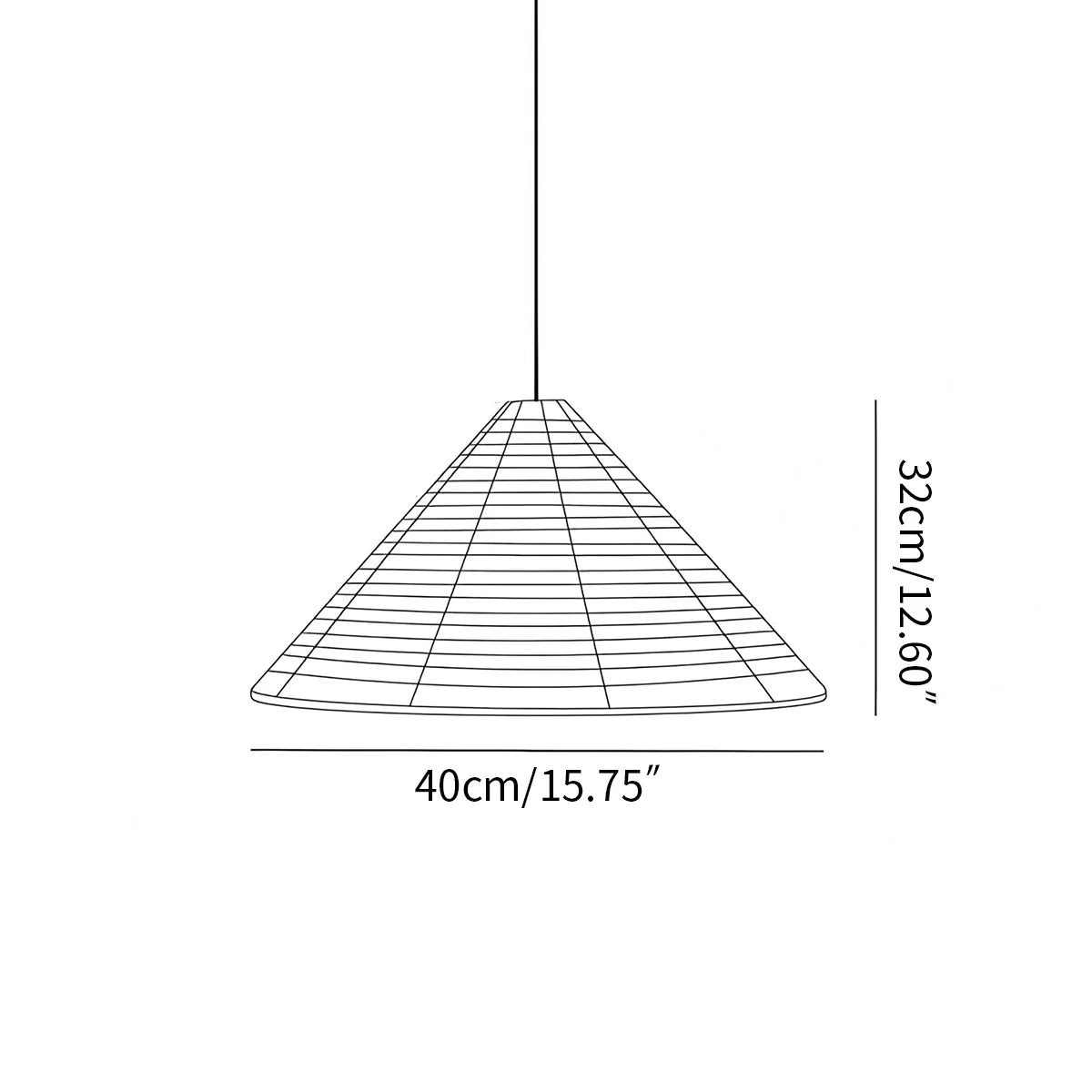 Feyran Washi Paper Hat Pendant Lamp for Dining Room