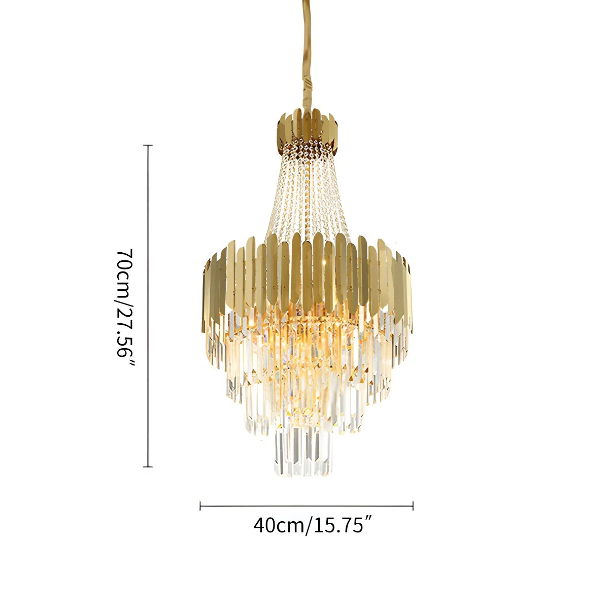 Feyran Large Tiered Gold Crystal Chandelier