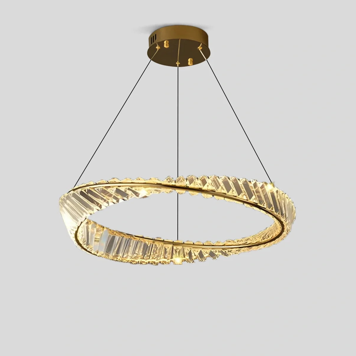 Feyran Modern Luxury Metal Glass Ring Chandelier