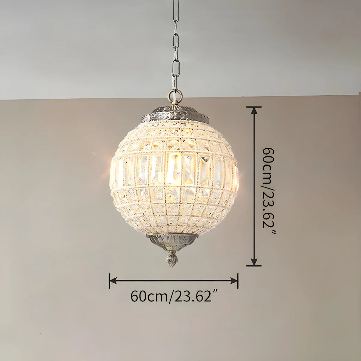 Feyran Crystal Sphere Pendant Light for Dining & Living Rooms