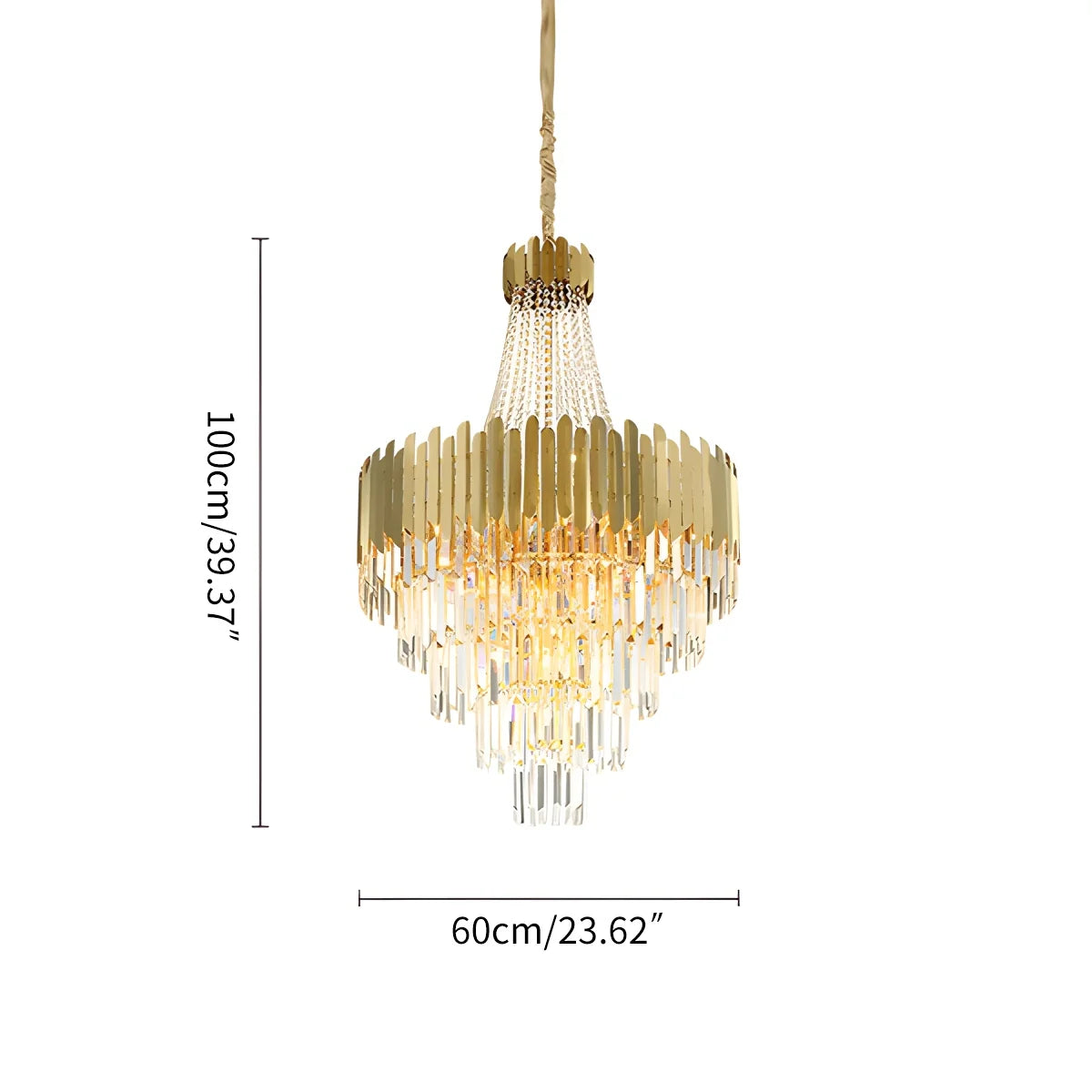 Feyran Large Tiered Gold Crystal Chandelier