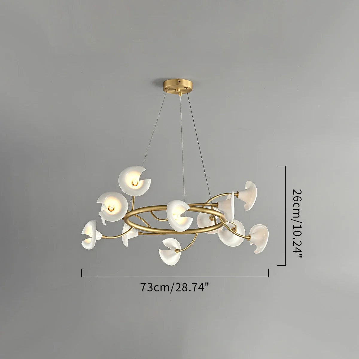 Feyran French Luxury Copper Ceramic Flower Chandelier