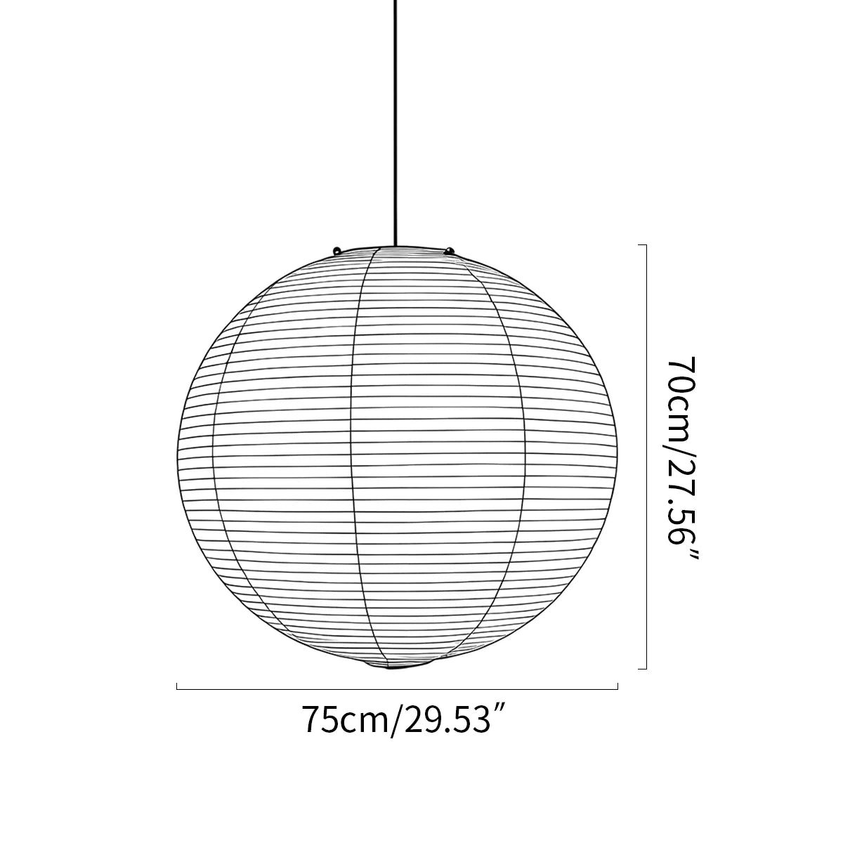 Feyran Akari Spherical Pendant Light for Living Room