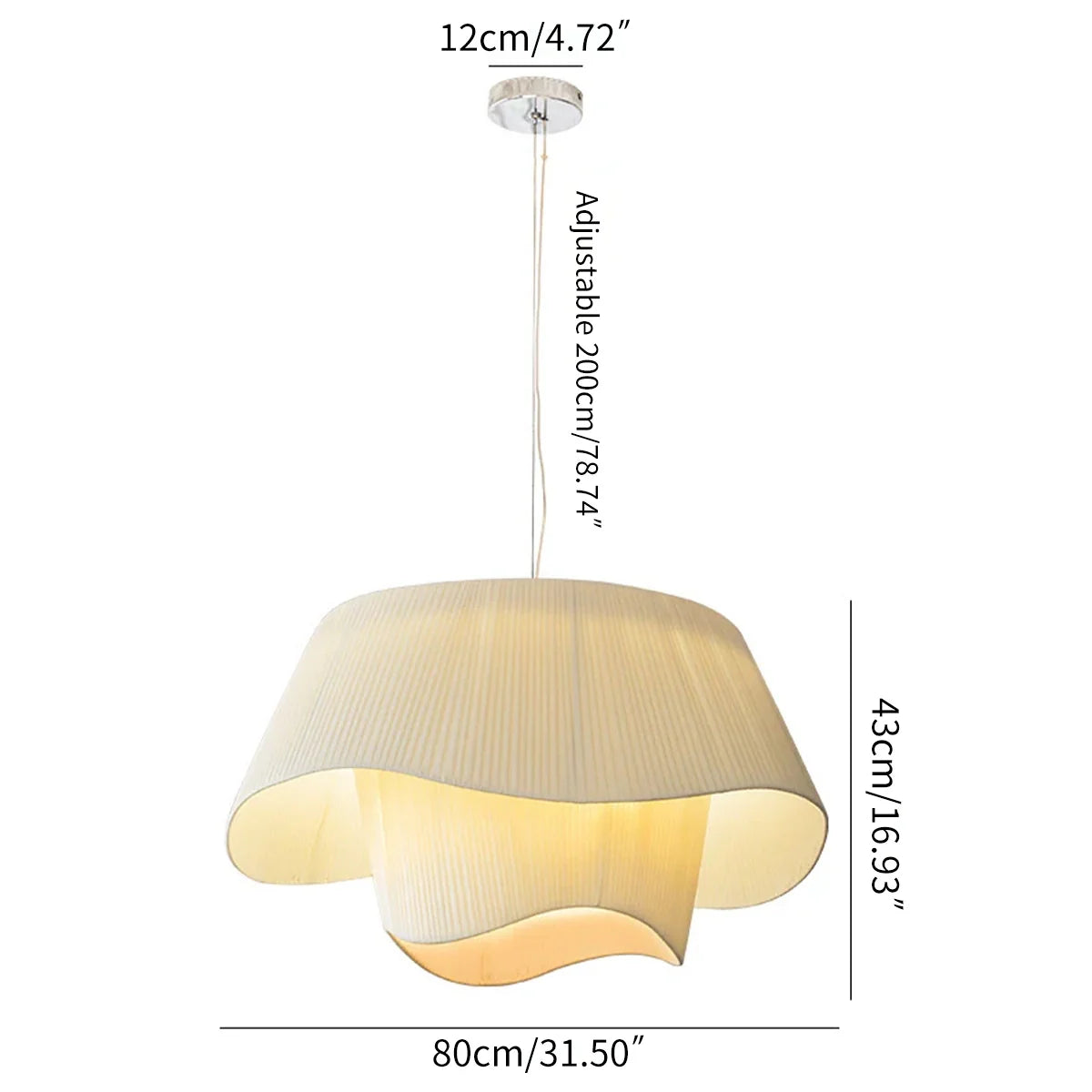 Feyran Pleated Fabric Drum Pendant Light for Modern Interiors