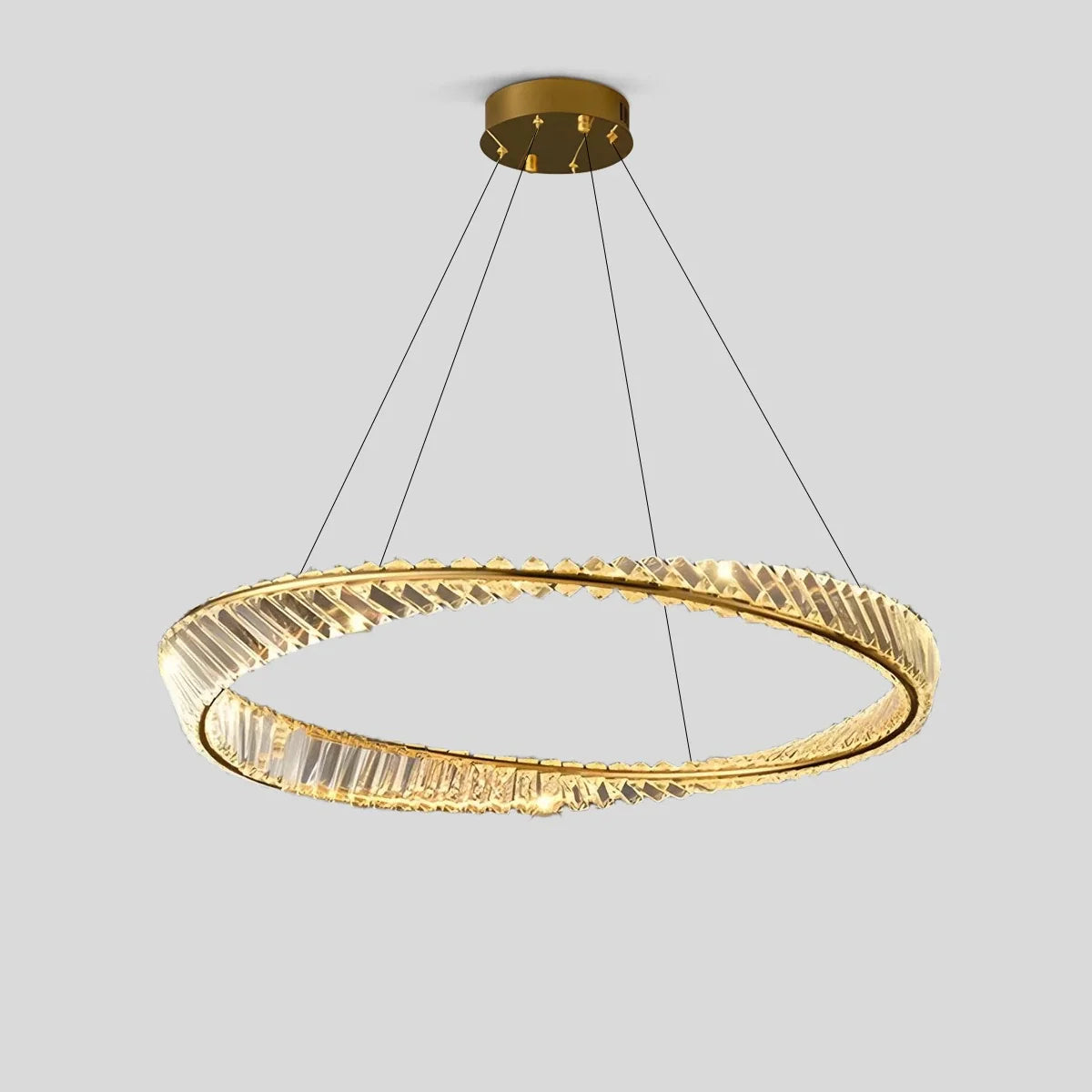Feyran Modern Luxury Metal Glass Ring Chandelier