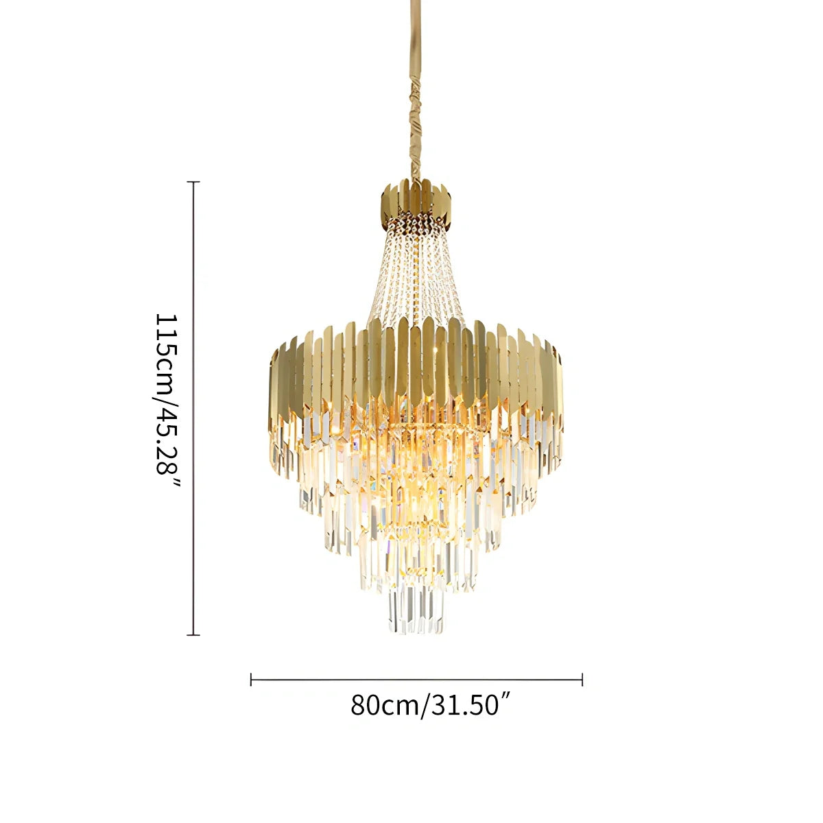 Feyran Large Tiered Gold Crystal Chandelier