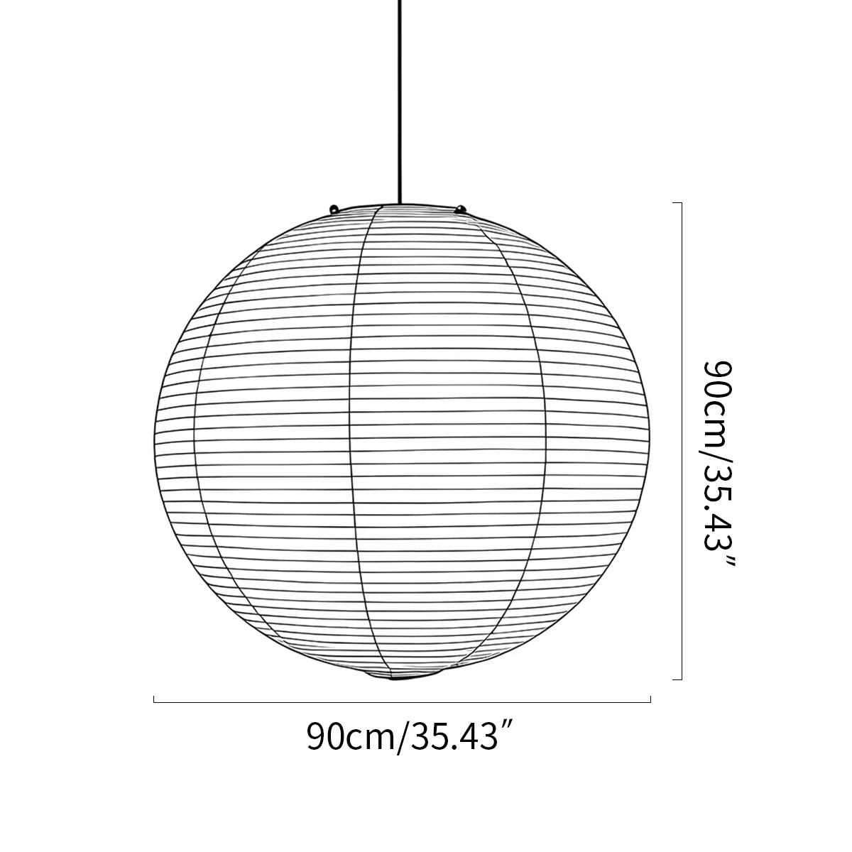 Feyran Akari Spherical Pendant Light for Living Room