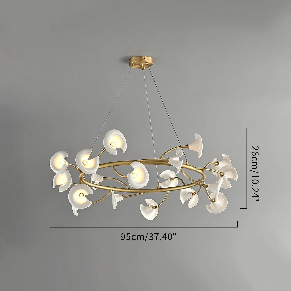 Feyran French Luxury Copper Ceramic Flower Chandelier