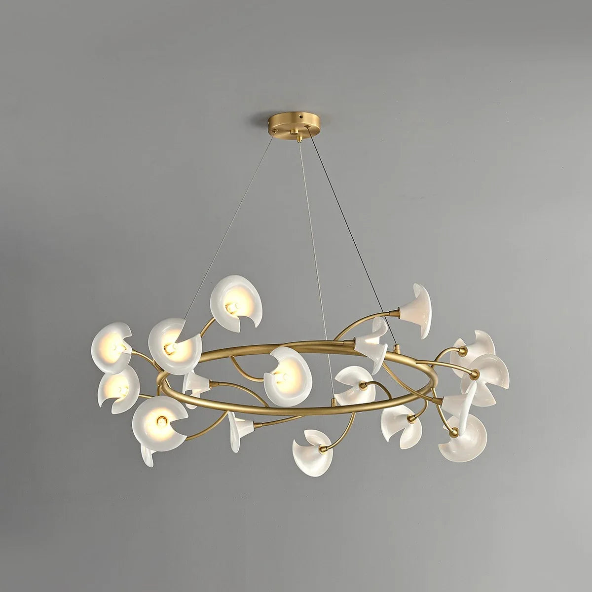 Feyran French Luxury Copper Ceramic Flower Chandelier