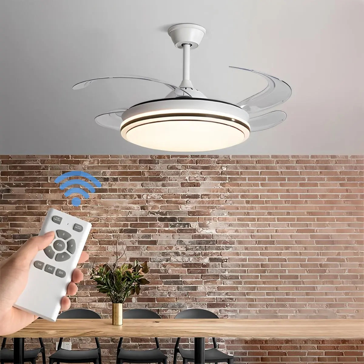Feyran Modern Remote Control Ceiling Fan with LED Light