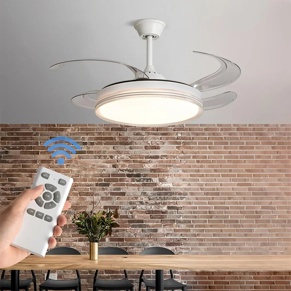 Feyran Modern LED Ceiling Fan Lights with Remote Control